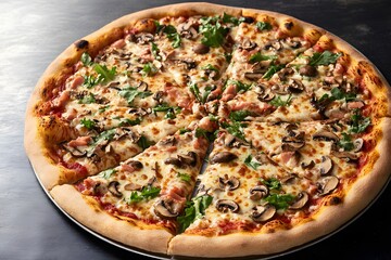 Delicious Ham and Mushroom Pizza Slices