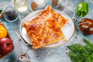 Georgian traditional khachapuri with cheese.
