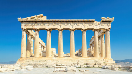 Obraz premium Majestic view of the parthenon on the acropolis in athens