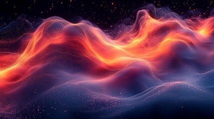 Obraz premium Abstract glowing lines and particles representing digital energy flow and data movement. Generative AI