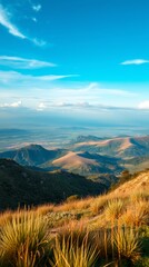 Fototapeta premium Vibrant mountain vista under a clear sky ideal phone wallpaper background