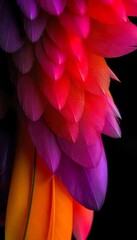 Obraz premium Vibrant Colorful Bird Feathers Close Up Abstract Photography