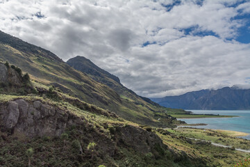 Scenic landscapes and clouds in New Zealand