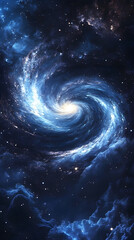 Fototapeta premium Stunning Cosmic Nebula: Vibrant Galaxy Swirling in Starry Night Sky