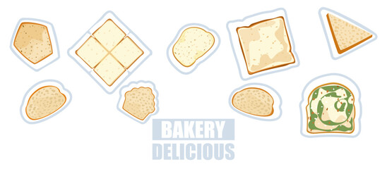 Baking illustration set. Baking, bakery, cooking, sweet products, dessert, pastries concept. Vector illustrations isolated on white background for posters, banners, cards, and advertisements.	