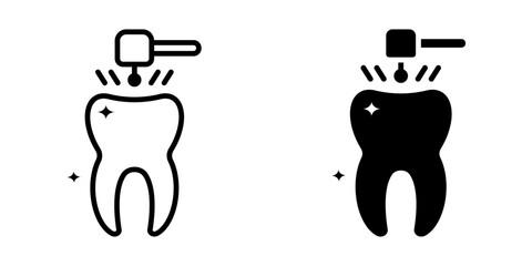 Tooth Drill icon set. for mobile concept and web design on white background