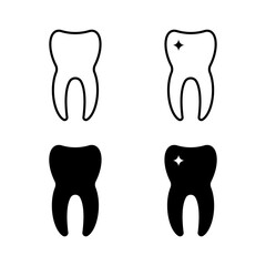 Tooth icons set. for mobile concept and web design on white background