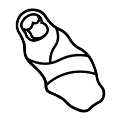 Wrapped Baby Vector illustration Icon