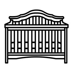 Baby Crib Vector illustration Icon