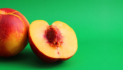 Pair of juicy ripe peaches