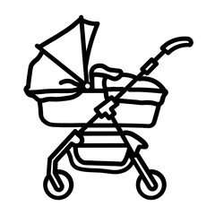 Baby Stroller Vector illustration Icon