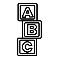 ABC Toy Blocks Vector illustration Icon