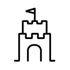 Sand Castle, Beach Day Vector illustration Icon