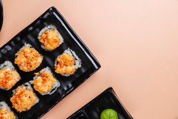 fFesh sushi set traditional japanese food