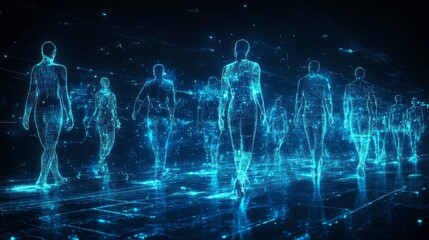 In a visionary setting, a diverse medical team collaborates seamlessly, utilizing advanced technology to enhance healthcare delivery. Their focus is on innovation and patient care