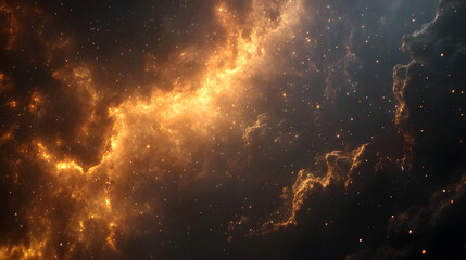 An AI nano cloud gracefully moving through a dense star cluster in deep space.