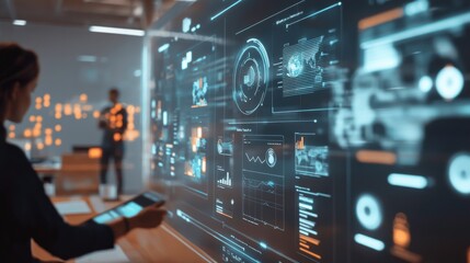 Collaborative Workspace with Infographic Elements
