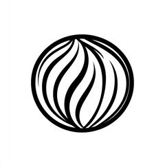 Round, stylized onion graphic