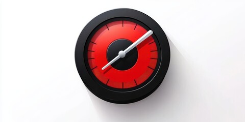 Sleek Red and Black Modern Clock Design: A Minimalist Timepiece