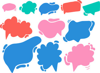 
vector silhouette comic speech bubble collection,