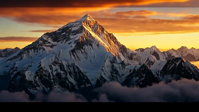 Majestic Mountain Peak at Sunrise