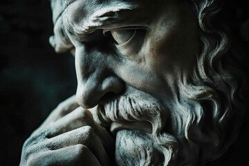 Marble statue philosopher thinking