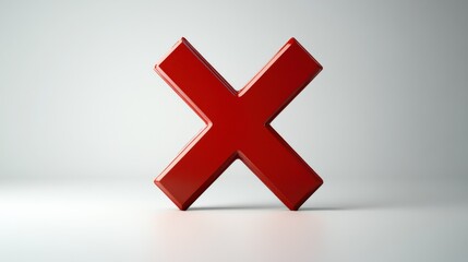 3D red cross X sign. illustration png, error, fail, don't, icon