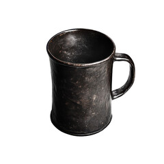 Rustic metal mug kitchen table product photography indoor close-up