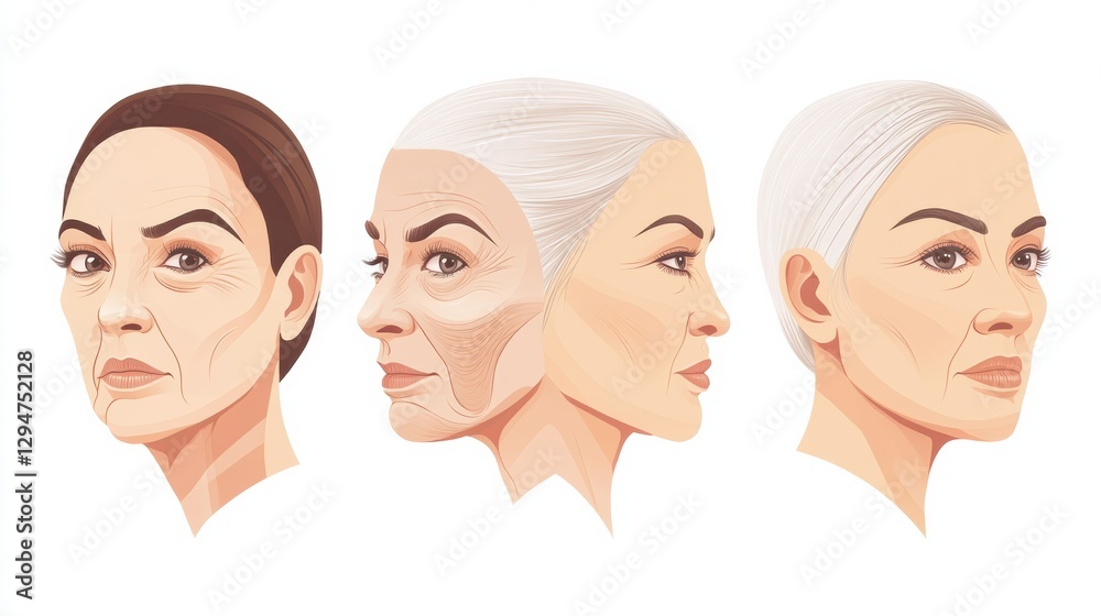 Poster understanding how skin ages and how injectable treatments can reduce facial wrinkles and restore you
