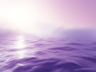 Obraz premium Dreamy purple ocean with soft sunlight