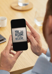 Motivational quote on smartphone