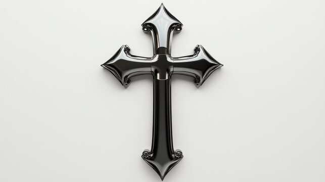 christian cross on white background