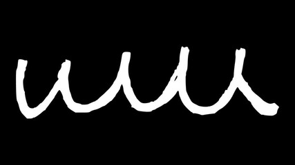 White wiggly hand drawn abstract line doodle elements on alpha 5