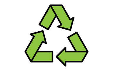 Green eco arrow vector image, png recycle image with arrow shape, green color arrow shape recycle image