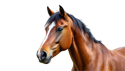 Obraz premium Realistic Illustration Horse, Brown, Mane, Equine, Animal, Mammal, Wildlife, Nature, Portrait, Head