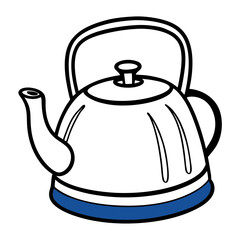 Obraz premium Stylish Boiling Kettle Vector Graphic for Kitchen