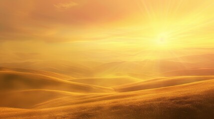Golden Sunrise Over Rolling Hills: Eco-Friendly Calm for Marketing Campaigns