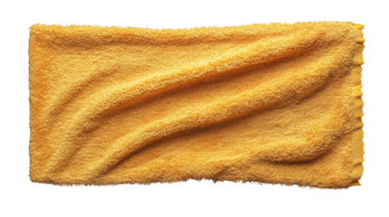 Drying off yellow towel close-up indoor textile home top view