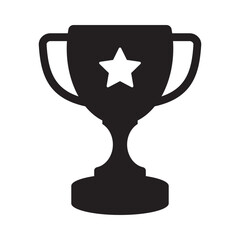 Trophy cup with star icon, winner cup, victory cup icon. Reward symbol for web and mobile.
