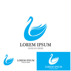 swan isolated icon logo vector illustration template design