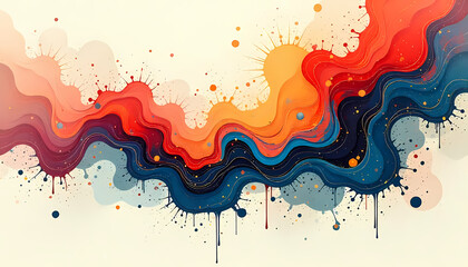 Abstract Fluid Waves of Color and Texture