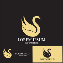 Obraz premium swan isolated icon logo vector illustration template design