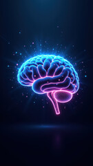 Fototapeta premium A vibrant graphic of a human brain with a colorful burst behind it, symbolizing artificial general intelligence.