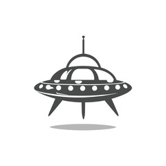 UFO vector illustration. Unidentified flying object, saucer, cosmic, vessel