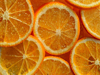 Fresh sliced lemons with juicy texture.
