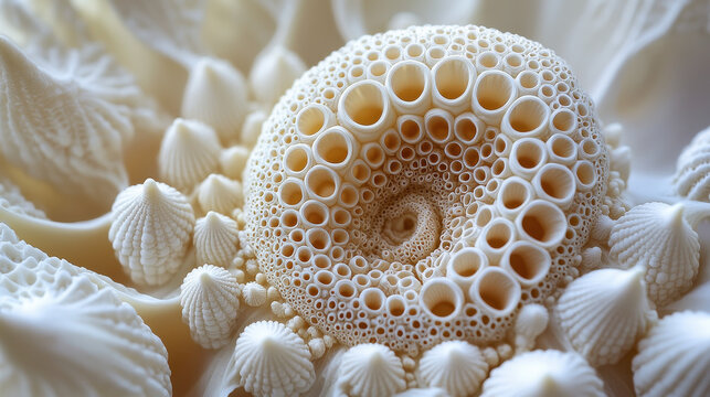 Close-up view of a fractal cauliflower showcasing intricate patterns and textures, highlighting organic mathematics in nature