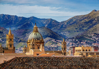 Skyline of Palermo from high viewpoint 
