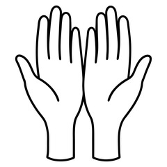 lightly open hands vector white background
