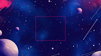 Vibrant Abstract Space Landscape with Planets and Stars