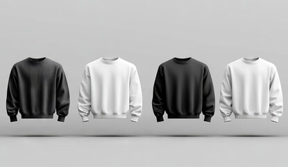 3D rendering, illustration, and mockup of a blank sweatshirt shown from the front